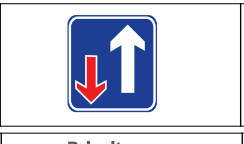 Priority over vehicles from nopposite direction