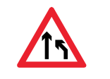 Right lane ends sign - Kuwait Traffic Signs| smashplus